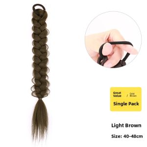 MONLEYTA | Long Twisted Braid Double Tail Female Wig Realistic Braided Hair High Temperature Silk Material Cool Sweet Popular Internet Girl