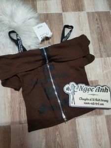 Áo dây trễ vaidây kéo 2 đầu form croptop vừa chất thun Boris tàu giãn mạnh