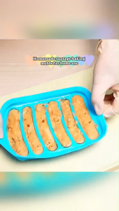 6-Cavity Silicone Sausage Mold Hot Dogs Silicone Baking Mold DIY Homemade Hamburger Pan Sausage Hot Dogs Mold Ice Tray Candy Jelly Chocolate Mould Kitchen Baking Tools