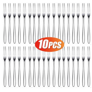 10PCS Creative Stainless Steel Fruit Fork Lovely Mini Dessert Forks Home Flatware Accessory