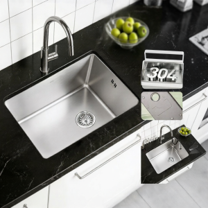 Large Single Basin 304 Stainless Steel Undermount Kitchen Sink