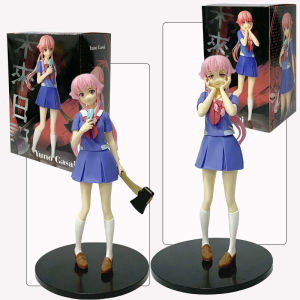 Bandai | In stock 17cm Future Diary Mirai Nikki Gasai Yuno Anime Uniform Dress Standing Posture Action Figure Model toys Thanksgiving