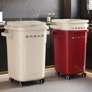 ZHUOLESHI | Large Industrial Style Trash Can With Wheels