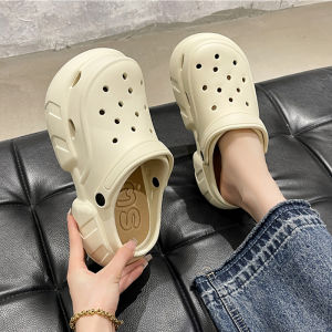 Womens Casual Soft High-heeled Sandals EVA Anti-slip Height-increasing Garden Shoes Summer Outdoor Beach Slippers