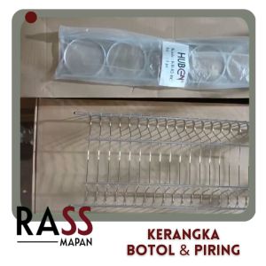 Kerangka Piring Botol Rak Dapur Huben Besi Chrome