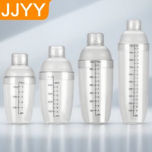 Portable Plastic Cocktail Shaker with Scales for Home Bar - Transparent Drink Mixer - Ideal for Milk Tea Bartending
