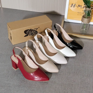 【Gevale】Korean Leather High Heels Sandals Gloosy Block-Heel 2inch