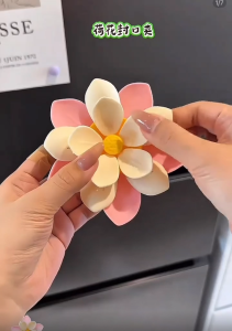 3D Flower Double Layer Magnetic Sealing Clips Fridge Magnet Food Snack Bag Holder Refrigerator Decor Kitchen Accessory