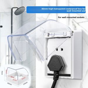 86-Model Bathroom Waterproof Box Splash-Proof Cover for Switch Socket Installation Adhesive Open-Mounted Protective Cover