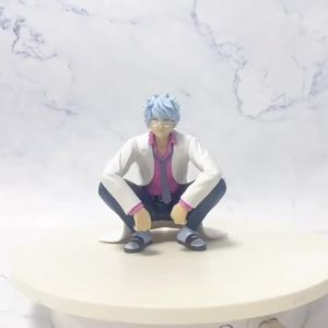 Bandai | 12cm Anime GINTAMA Yorozuya funny Figures Sakata Gintoki Action Figure Room Decoration PVC Collection Model Toys festival Gifts