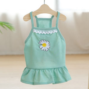 Dog Slip Dress Spring and Summer Pet Cute Little Daisy Princess Dress Teddy Bichon Cat Thin Clothes Dress