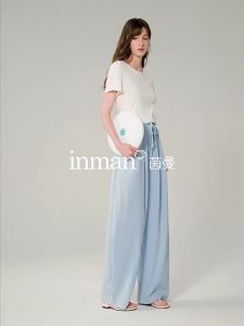 INMAN | Quần Tây Dây Rút Sợi Lyocell Nhăn Nhẹ Phong Cách Thoải Mái