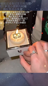 Bear Candle Cake  Surprise Rotating Ring Box  Creative Jewelry Birthday Gift  Love Confession Gift for Girlfriend