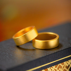 Classical Ancient Craft 916 Gold Sanding Ring for Both Men and Women