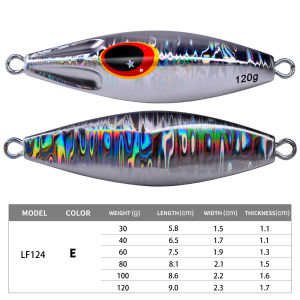 PROBEROS 1pc Glowing Metal Jig Fishing LureBionic Sea Bait with Realistic Action Durable Slow Pitch Jig for Nighttime Catches