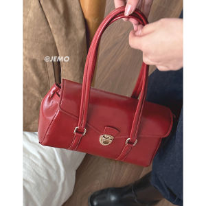 South Korea Red Bag Female 2023 New Arrival Tide Autumn Winter Retro Underarm Bag Versatile Large Capacity Shoulder Briefcase