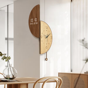 นาฬิกาตั้งโต๊ะแบบดิจิตอลสองหน้าสไตล์ย้อนยุคสำหรับตกแต่งบ้าน นาฬิกาติดมุมแบบไม่ต้องเจาะ นาฬิกาไฟฟ้าแบบใหม่ระดับไฮเอนด์