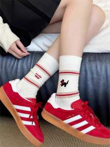 Tất sọc hình con  chó  tất hoạt hình dễ thương phong cách cổ đại hàn quốc nữ