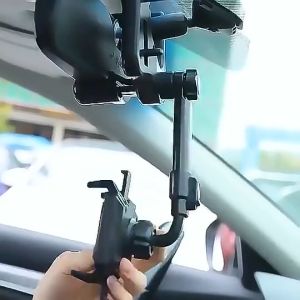 Tempat Hp Mobil Holder Kaca Spion Gantungan Hp Mobil Multifungsi Rotasi 360° Secara Horizontal dan Vertikal Holder GPS Mobil Holder Hp Kacamata Spion Mobil