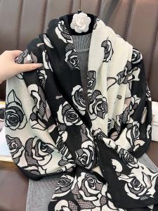 Khăn Choàng Lụa Pha Vải Cotton Pha Lanh Mềm Mại Đa Năng Bảo Vệ Cổ Ấm Áp Hai Mặt Thanh Lịch Đơn Giản Thời Trang