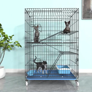 กรงแมวขนาดใหญ่ 3 ชั้น กรงหมาพับได้ กรงขังแมว กรงขังแมว 3ชั้น 4ชั้น Pet Cage กรงสัตว์เลี้ยง กรงกระต่าย พื้นที่ว่างขนาดให