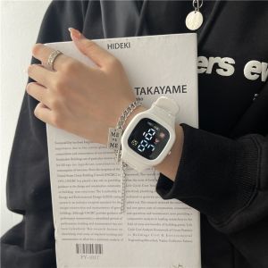 Women Watch Korean Ins Style Square Dial Digital Electronic Watch Korean Macaron Color Waterproof watch Sports Watch Ladies watch