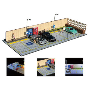 G Fans 1/64 Scale Car Garage Miniatures Model Car Parking Lot Diecast Scene Display Vehicle Scene Toy Background Collection
