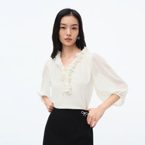 Koradior | Stereoscopic Design French Style Blouse Female Unique