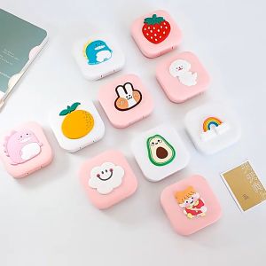 SK-K163 Kotak Tempat Softlens Motif Karakter dengan Cermin Praktis Portable / Mini Softlens Case