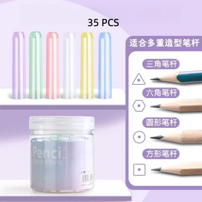 6/35Pcs Student and Child Safety Pen Cap Protective Cover Pencil Drawing Pen Cover Anti-Drop Protecting Pen Tip Office Use