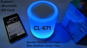 Speaker Bluetooth CL-671 Smart Touch Portable Lamp With LED Dengan Cahaya Lampu Tidur Salon Aktif
