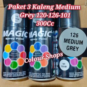 Pilok Pilox Pylox Cat Magic Paket 3 Kaleng Medium Grey 126 Primer Grey 120 Clear 101 300Cc