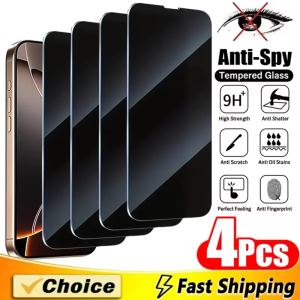 4pcs Anti Spy  Glass For Huawei P40 P30 P20 Lite Mate 30 20 Pro Privacy Screen Protector Honor 50 20 Pro 10i 8X 9X 8S X8 4G
