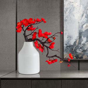 Indoor Decorative Plastic Flower Vase Artificial Silk Flower Table Centerpiece Living Room Decoration Home Accessories