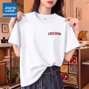 Jeanswest | Summer Womens T-Shirt Cotton Loose Plus Size Casual