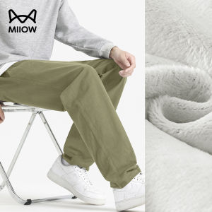 Quần dài nam MiiOW vải polyester dáng ống đứng ấm áp.