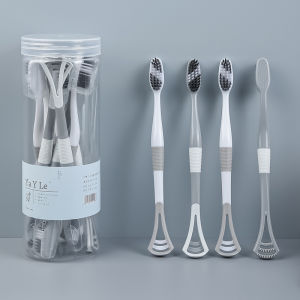 แปรงสีฟันขนนุ่มสำหรับผู้ใหญ่ชุดครอบครัวใช้ในบ้านชุดป้องกันแปรงสีฟันสำหรับผู้หญิงแบบนิ่มพิเศษชุดถังกลม8ชิ้น