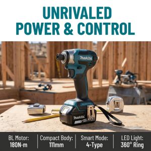 Makita | Makita Blue DTD173 Bare Impact Driver 18V Brushless Cordless Lithium Tool For Home Woodwork And General Fastening Repair
