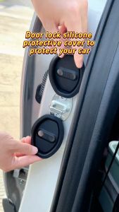Pelindung Pengait Kunci Pintu Mobil Isi 4pcs Anti Karat Bahan Karet Silikon Universal OK