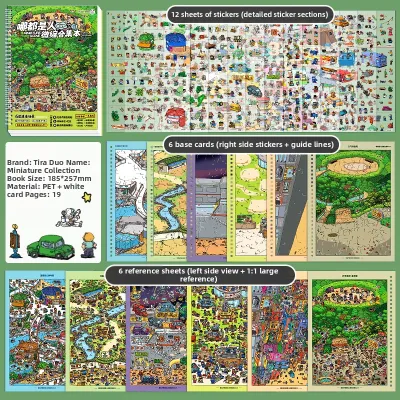 TILADUO | Educational DIY Miniature Scene Sticker Book for Girls