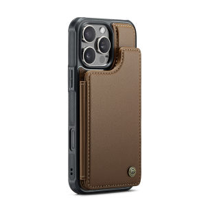 For iPhone 16 15 14 13 12 Pro Max PU Leather Case Kickstand Card Holder Double Clasp and Durable Shockproof Cover Leather Wallet Case for iPhone 16 15 14 13 12 Pro Max 16/15/14Plus 13/12 Mini Luxury Flip Cover Coque Card Slot