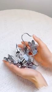 C033 พกพา 1 ชิ้น ขนาดเล็ก บรรจุภัณฑ์ที่หนีบผ้า สแตนเลส คลิปหนีบกางเกง คอมพิวเตอร์ เส้นเลือดที่ชุ่มชื่น