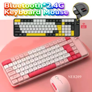 Switchable Bluetooth 2.4G Keyboard Mouse  Silent Mouse Soft Click Keyboard