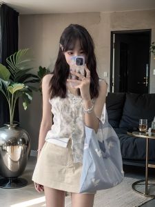 Summer Clothes Matching a Set of Womens New Arrival Small Floral Camisole High Waist Culottes Two-piece Set Cool Chic