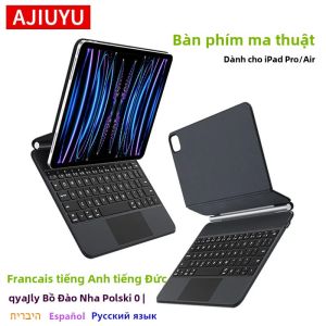 Bao Da Bàn Phím Thông Minh AJIUYU Dành Cho iPad Pro 12.9 Inch (2018-2022) & Air 5 4 - Bàn Phím Thông Minh Với Bố Cục Tiếng Pháp/Đức/Tây Ban Nha Chống Sốc Chống Bụi Phong Cách Doanh Nhân Chất Liệu Da PU