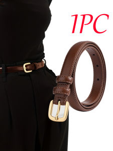 Women Gold Pin Buckle Jeans Black Belt Luxury Vintage Female Skinny Waistband
