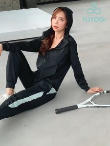 FUYOGI Jacket Casual Hooded Outdoor Sports Running Yoga Stretch Breathable Loose Zipper Cardigan Quick-drying