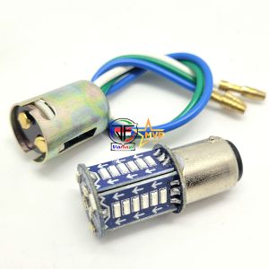 Paket Lampu Stop REM BAYONET 30 MATA + SOKET Fitting Stop Rem Belakang Universal H6 Kaki 2 Dc 12 Volt Kendaraan Motorcycle