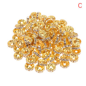 Velishy | 5/7/10mm Stainless Steel Disc Beads for DIY Bracelet Jewelry Craft Making 100Pcs Rhinestone Crystal Rondelle Spacer Beads