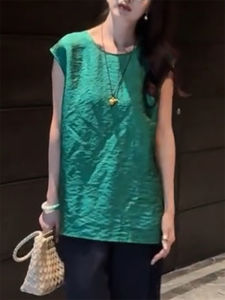 QINGNAER | Elegant Loose Fit Big Size Pure Color Shirt